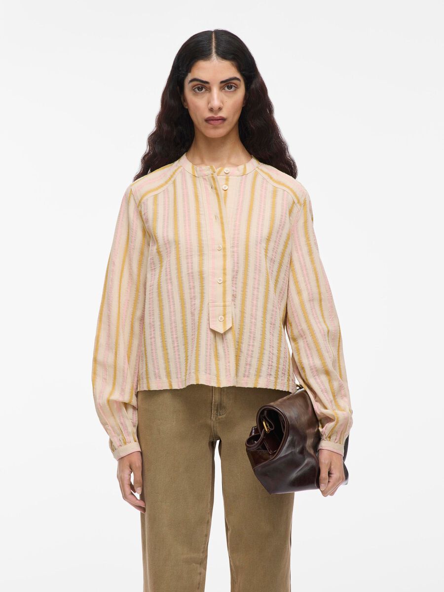 VILA STRIPED LONG SLEEVED SHIRT, Birch, highres - 14108787_Birch_1201170_003.jpg
