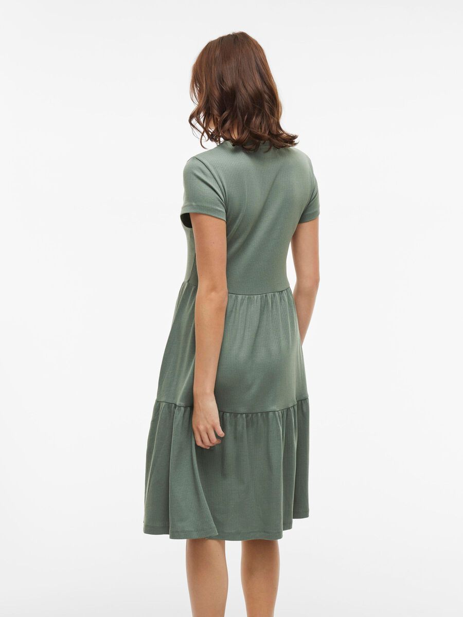 VILA SHORT SLEEVED MIDI DRESS, Laurel Wreath, highres - 14109684_LaurelWreath_004.jpg