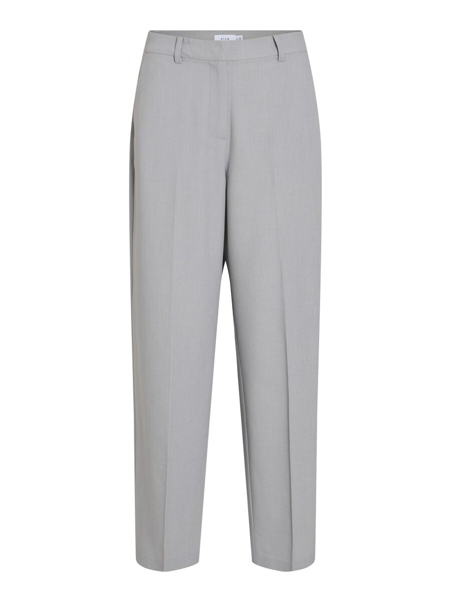 VILA HIGH WAIST TROUSERS, Light Grey Melange, highres - 14105318_LightGreyMelange_001.jpg