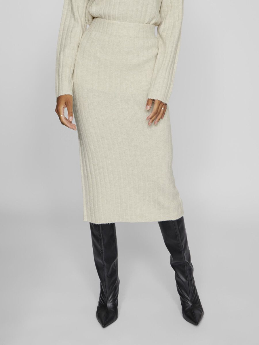 VILA KNITTED MIDI SKIRT, Birch, highres - 14099675_Birch_003.jpg