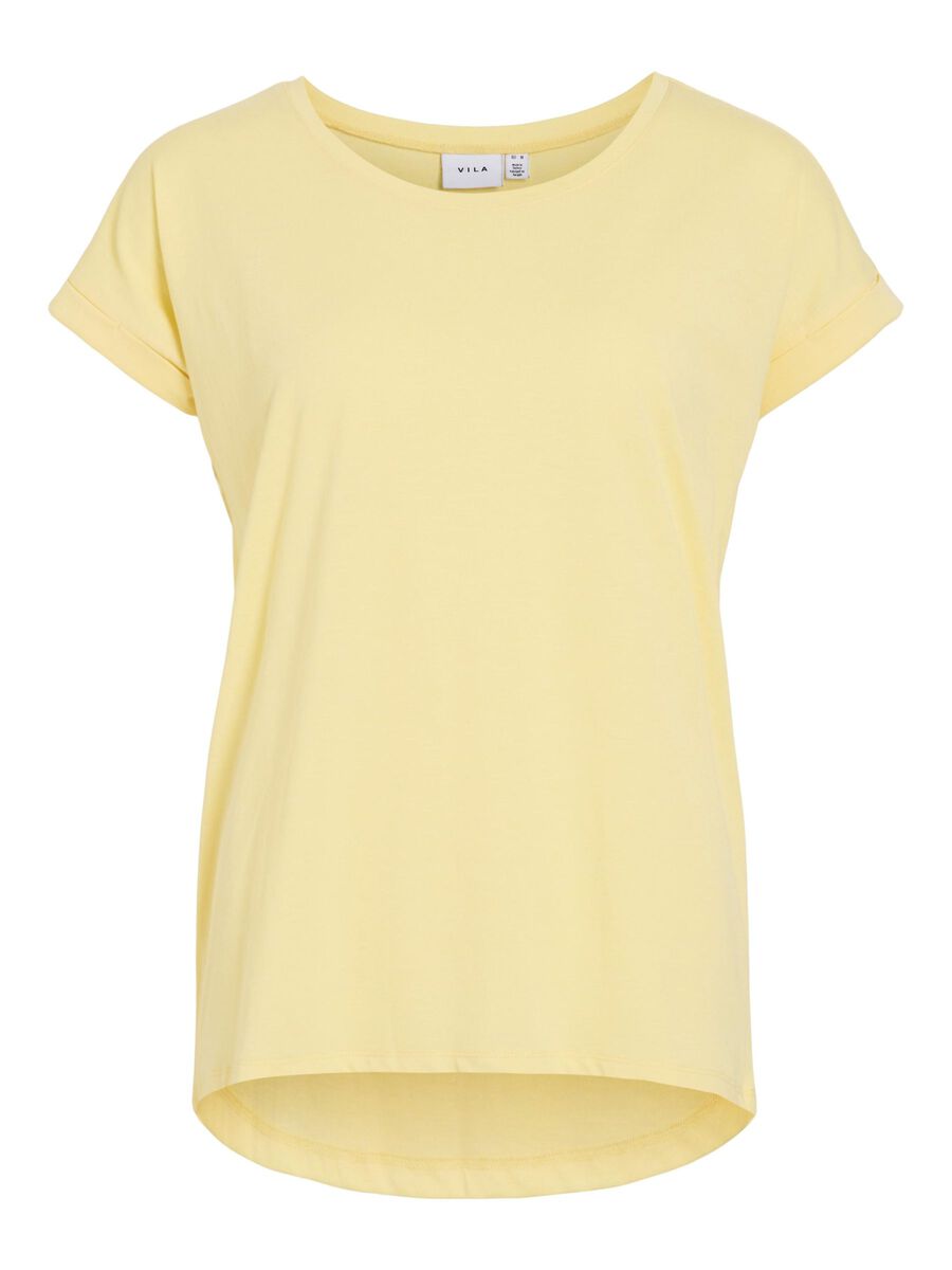 VILA VIDREAMERS ROUND NECK T-SHIRT, Pale Banana, highres - 14083083_PaleBanana_001.jpg
