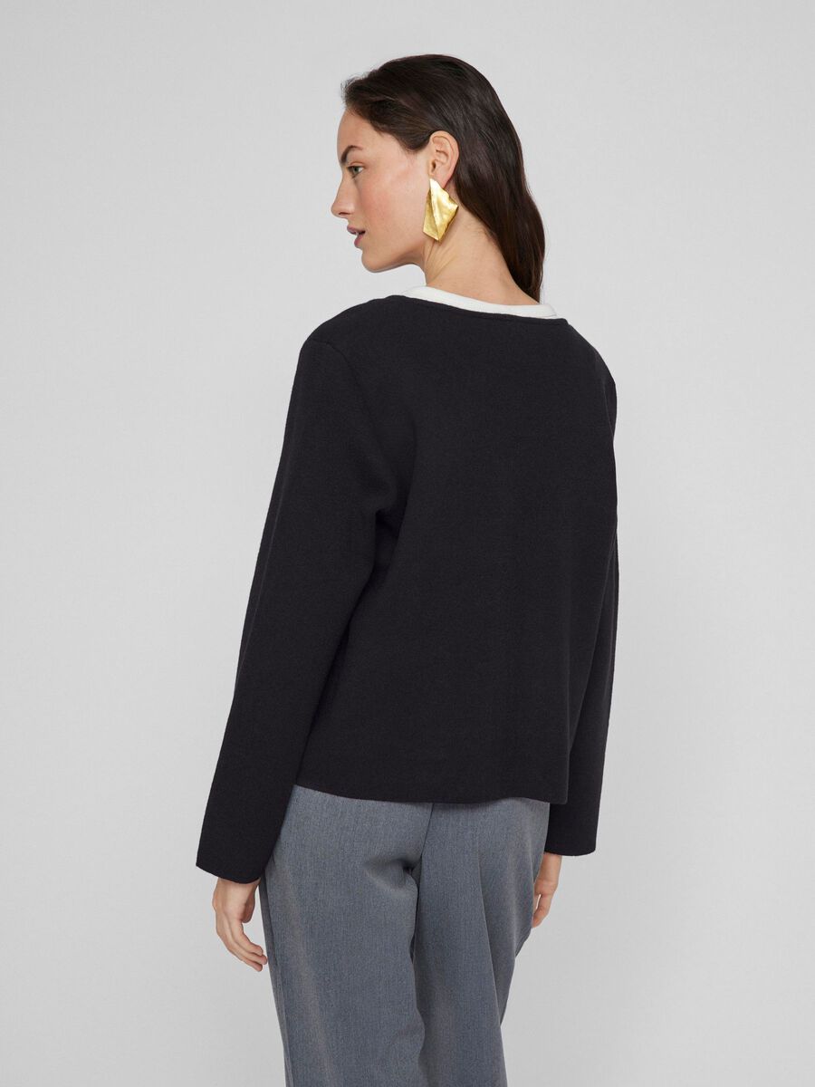 VILA OUVERT CARDIGAN, Black, highres - 14107102_Black_004.jpg