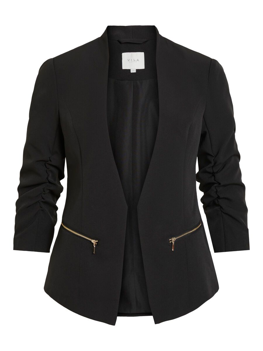 VILA VIJOY 3/4 SLEEVED BLAZER, Black, highres - 14058873_Black_001.jpg