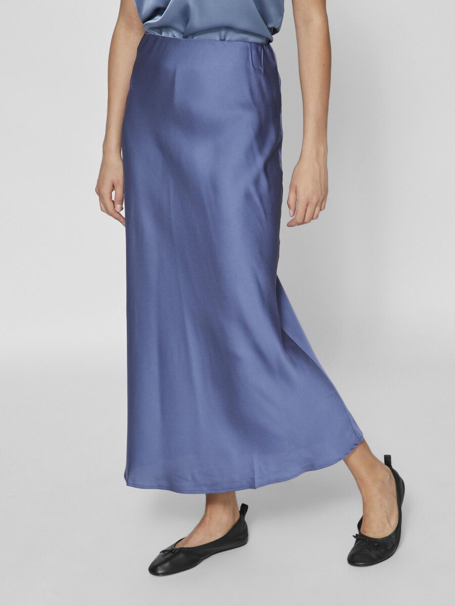 VILA VIELLETTE - TAILLE HAUTE JUPE MI-LONGUE, Bijou Blue, highres - 14084182_BijouBlue_003.jpg