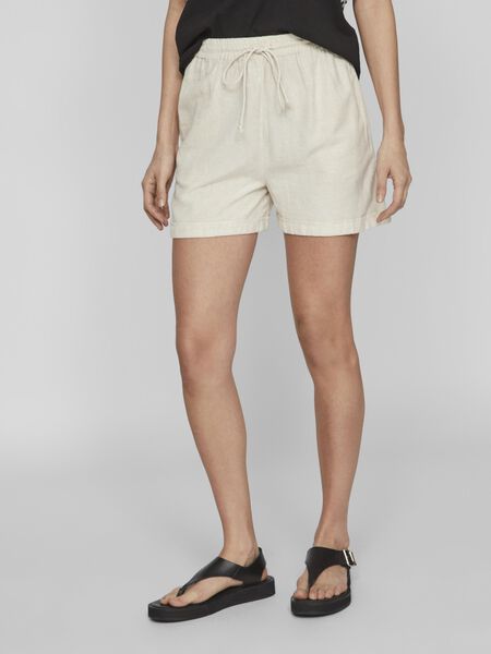 Vila HIGH-WAIST SHORTS, Super Light Natural Melan, highres - 14085287_SuperLightNaturalMelan_003.jpg