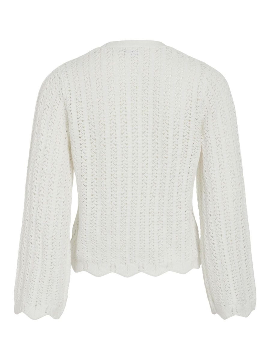 VILA TIE STRING KNITTED CARDIGAN, Snow White, highres - 14107043_SnowWhite_002.jpg
