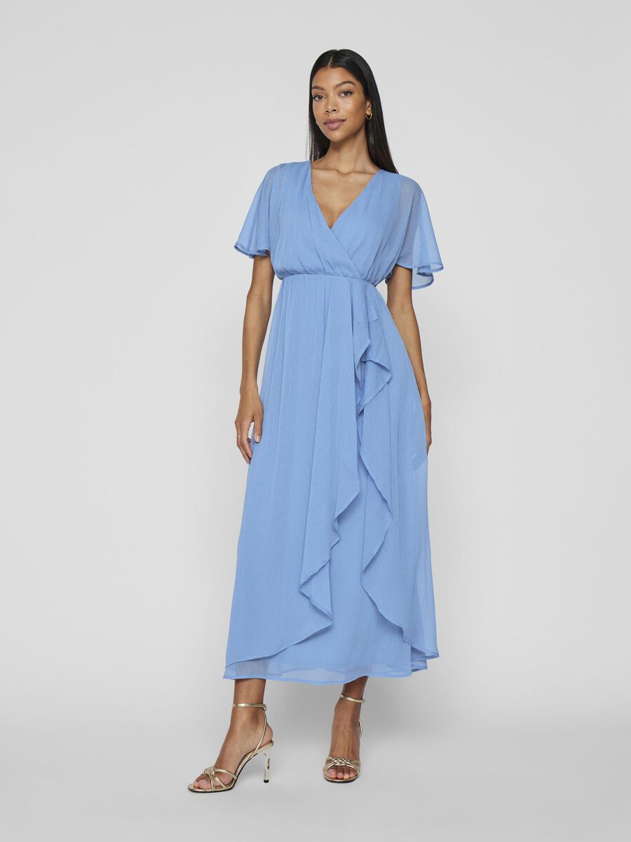 VILA KORTE MOUWEN MAXI JURK, Blissful Blue, highres - 14106383_BlissfulBlue_003.jpg