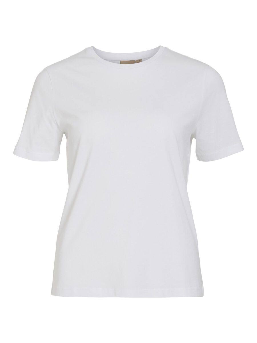 VILA COTTON T-SHIRT, Bright White, highres - 14100937_BrightWhite_001.jpg