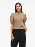 VILA VIRIK HIGH NECK SHORT SLEEVED TOP, Khaki, highres - 14112659_Khaki_003.jpg