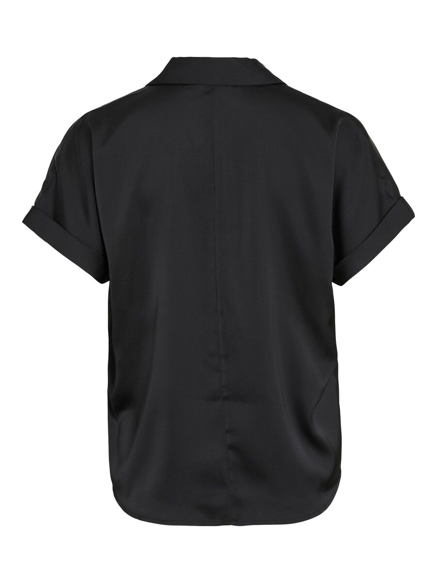 VILA VIENNA SHORT SLEEVED SHIRT, Black Beauty, highres - 14107405_BlackBeauty_002.jpg