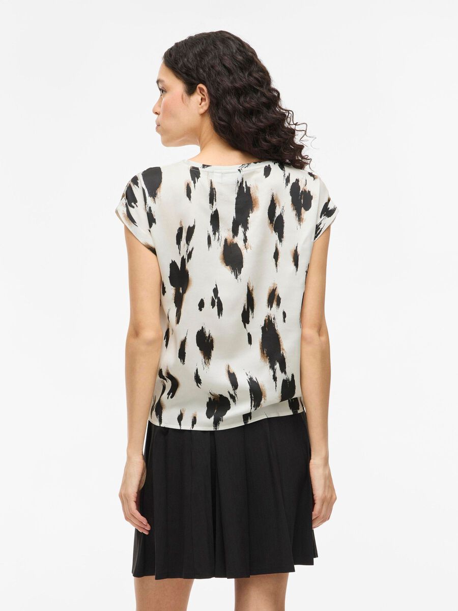 VILA VIELLETTE ROUND NECK SHORT SLEEVED TOP, Birch, highres - 14109246_Birch_1218933_004.jpg