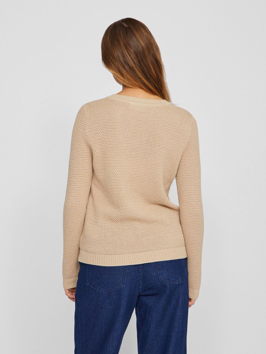 VILA VIDALO BASIC KNITTED PULLOVER, Nomad, highres - 14082767_Nomad_004.jpg