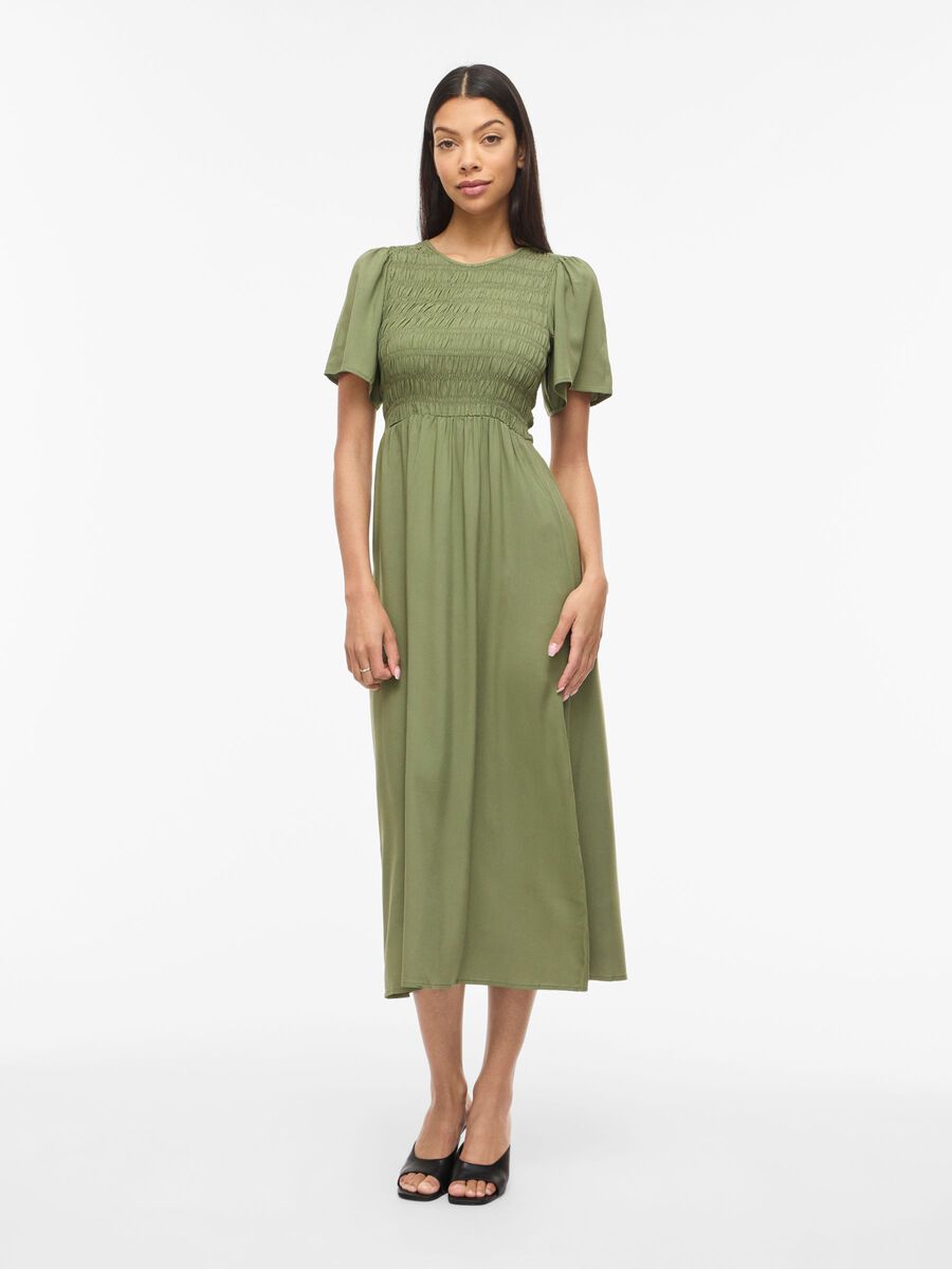 Product carousel image - VILISA SHORT SLEEVED MIDI DRESS, Olivine | 1
