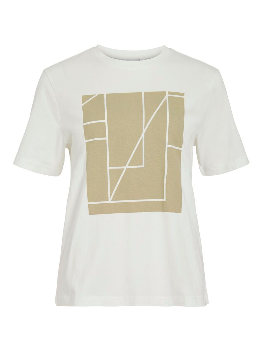 VILA VISYBIL ROUND NECK T-SHIRT, Snow White, highres - 14108443_SnowWhite_1199294_001.jpg