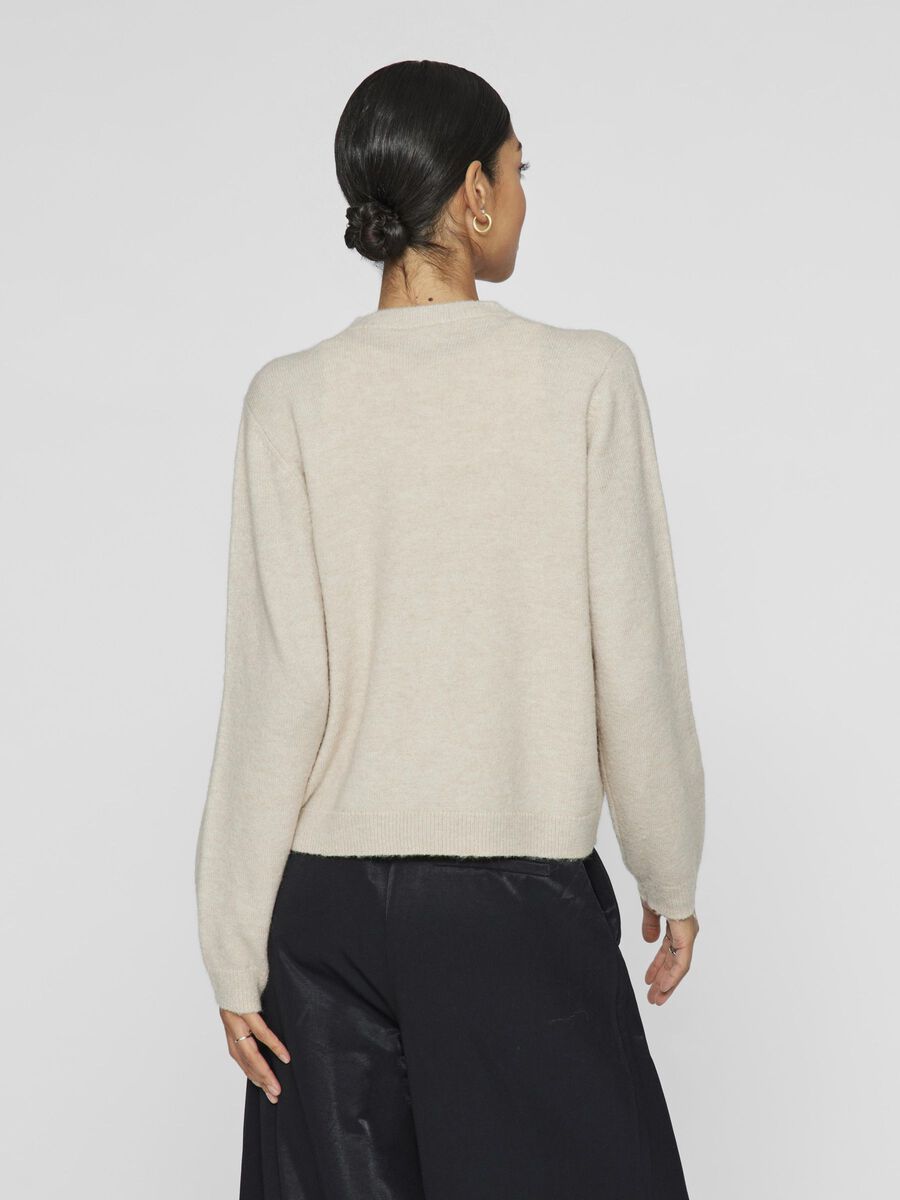 VILA BUTTON -  KNITTED CARDIGAN, Feather Gray, highres - 14107433_FeatherGray_1188970_004.jpg