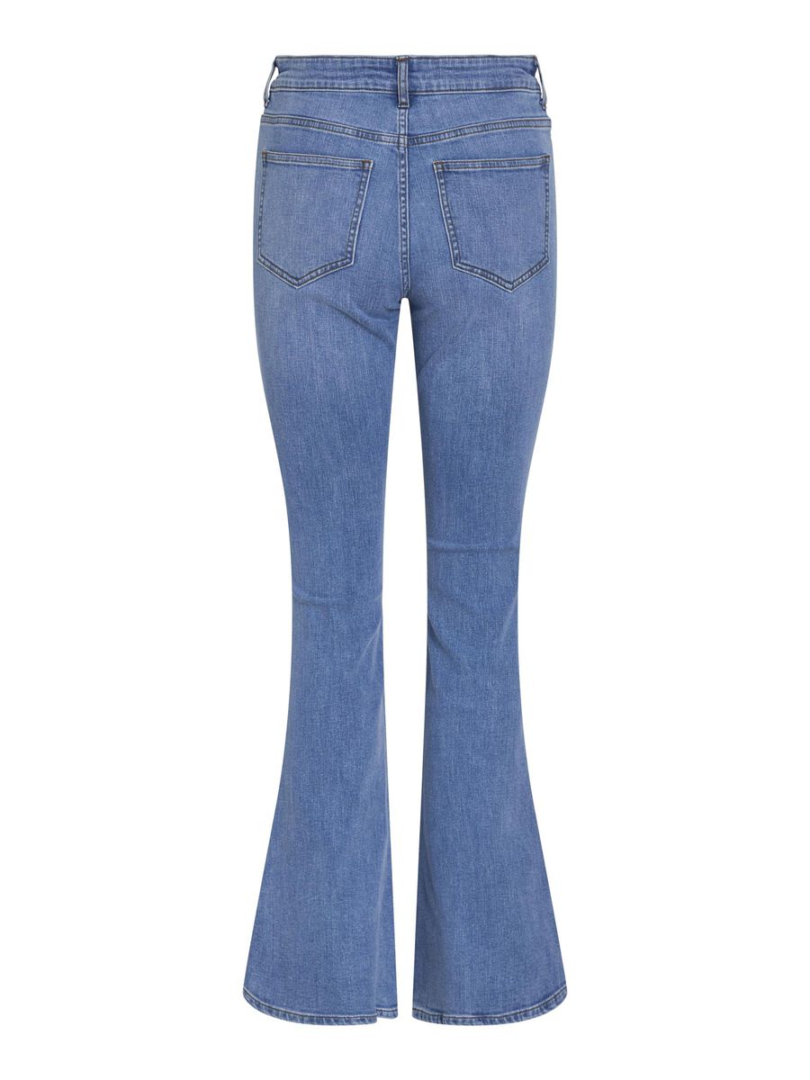 VILA VIBETTY - TAILLE CLASSIQUE JEAN ÉVASÉ, Light Blue Denim, highres - 14105100_LightBlueDenim_002.jpg