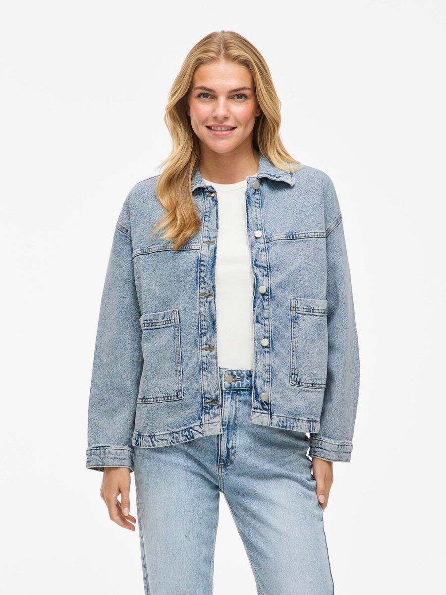VILA VIJAF DENIM JACKET, Light Blue Denim, highres - 14108447_LightBlueDenim_1217413_003.jpg
