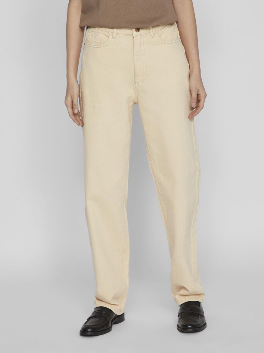 VILA VIKELLY HIGH-WAIST STRAIGHT FIT JEANS, Birch, highres - 14084730_Birch_003.jpg