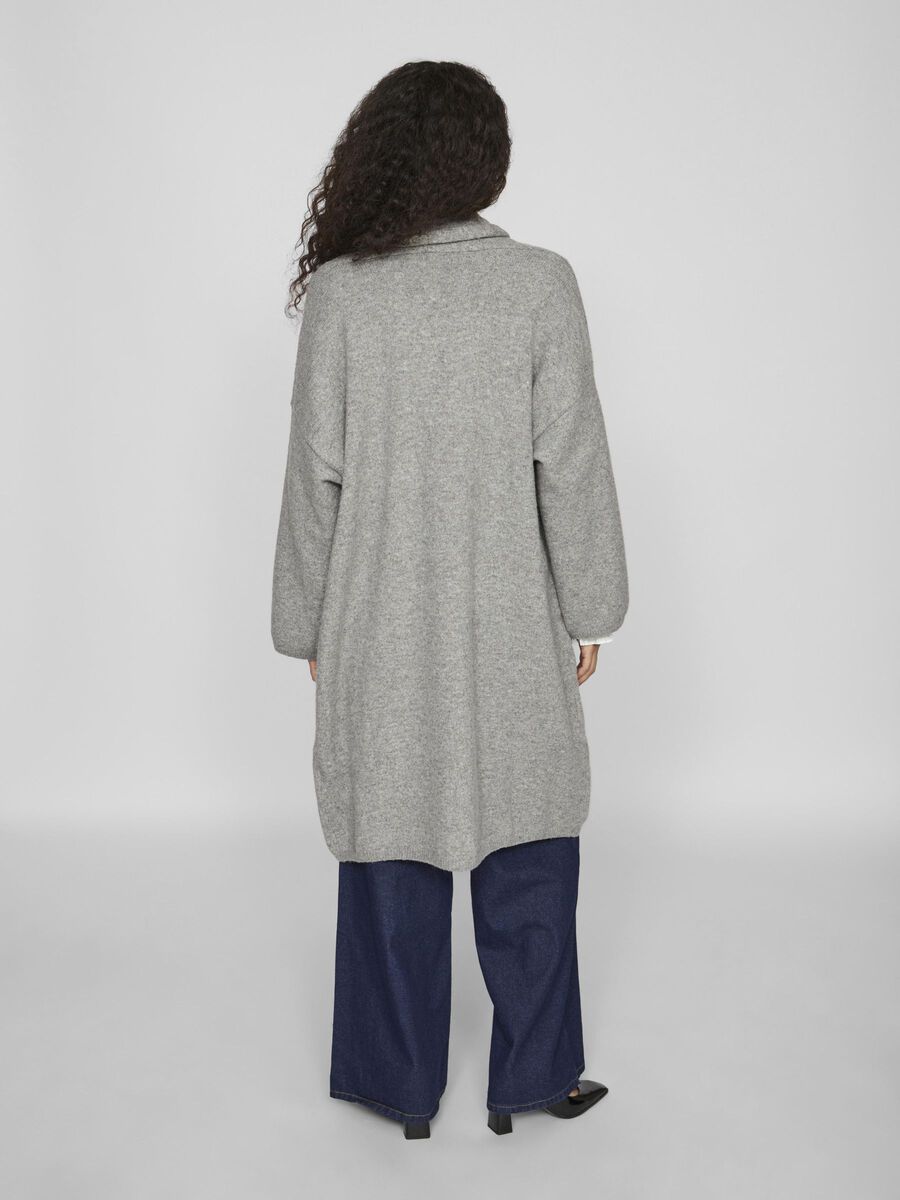 VILA LÅNG ÖPPEN KOFTA, Light Grey Melange, highres - 14103832_LightGreyMelange_004.jpg