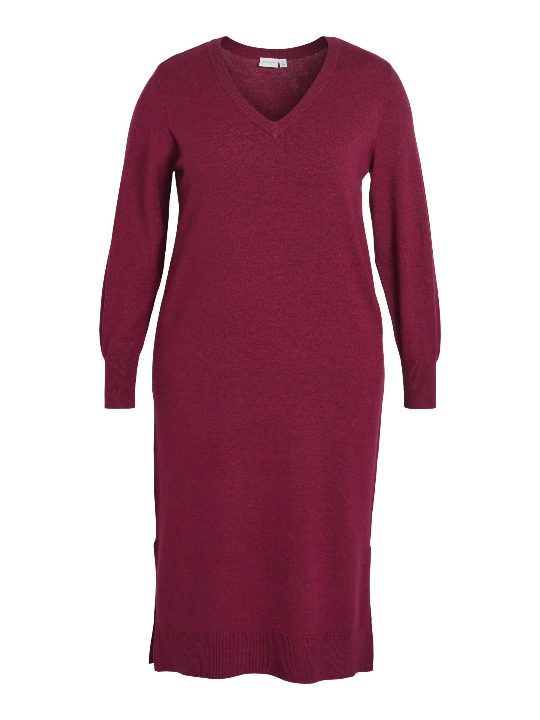 CURVE - KNIT KNEE-LENGTH DRESS | Purple | VILA®