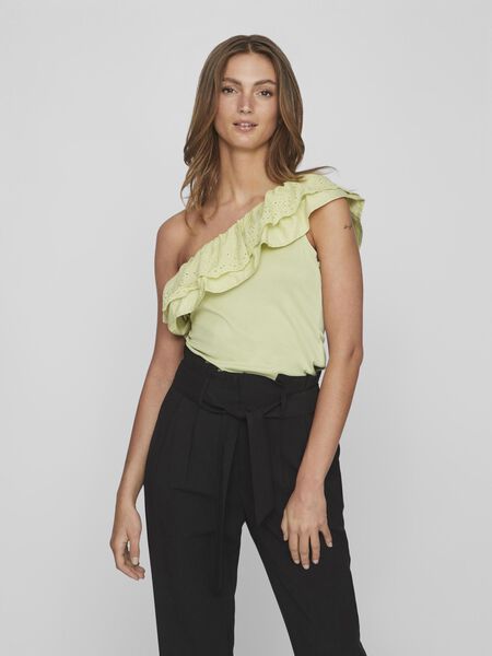 Vila ONE-SHOULDER SLEEVELESS TOP, Lettuce Green, highres - 14086595_LettuceGreen_003.jpg