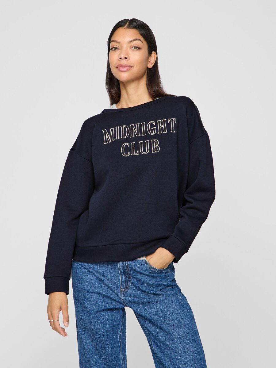 VILA GIROCOLLO FELPA A MANICHE LUNGHE, Navy Blazer, highres - 14104009_NavyBlazer_1161273_003.jpg