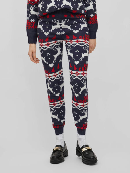 Vila KNITTED CHRISTMAS TROUSERS, Navy Blazer, highres - 14071993_NavyBlazer_1000148_003.jpg