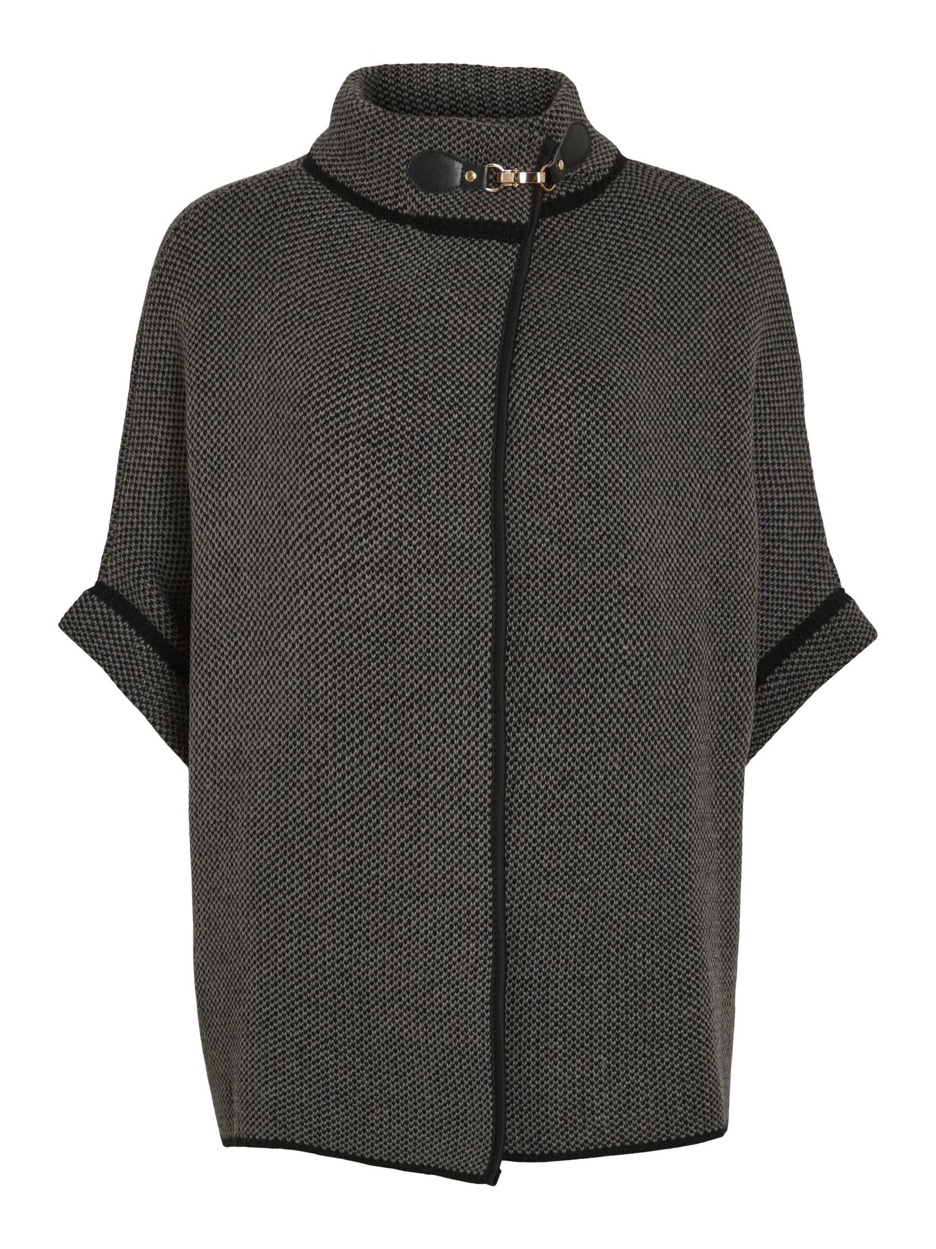 Carousel image - KNITTED PONCHO, Dark Natural Melange | 6