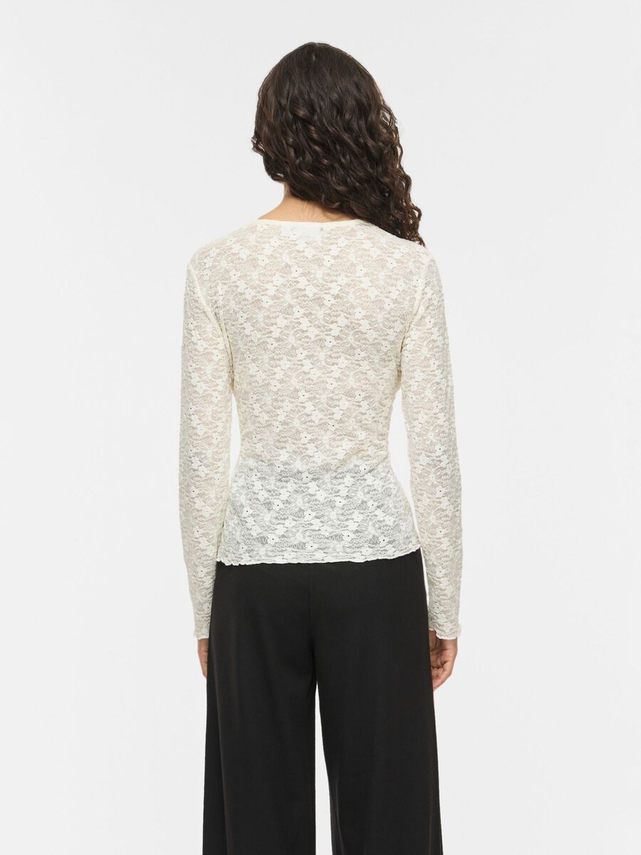 Product carousel image - VIFAY ROUND NECK LONG SLEEVED TOP, Egret | 2