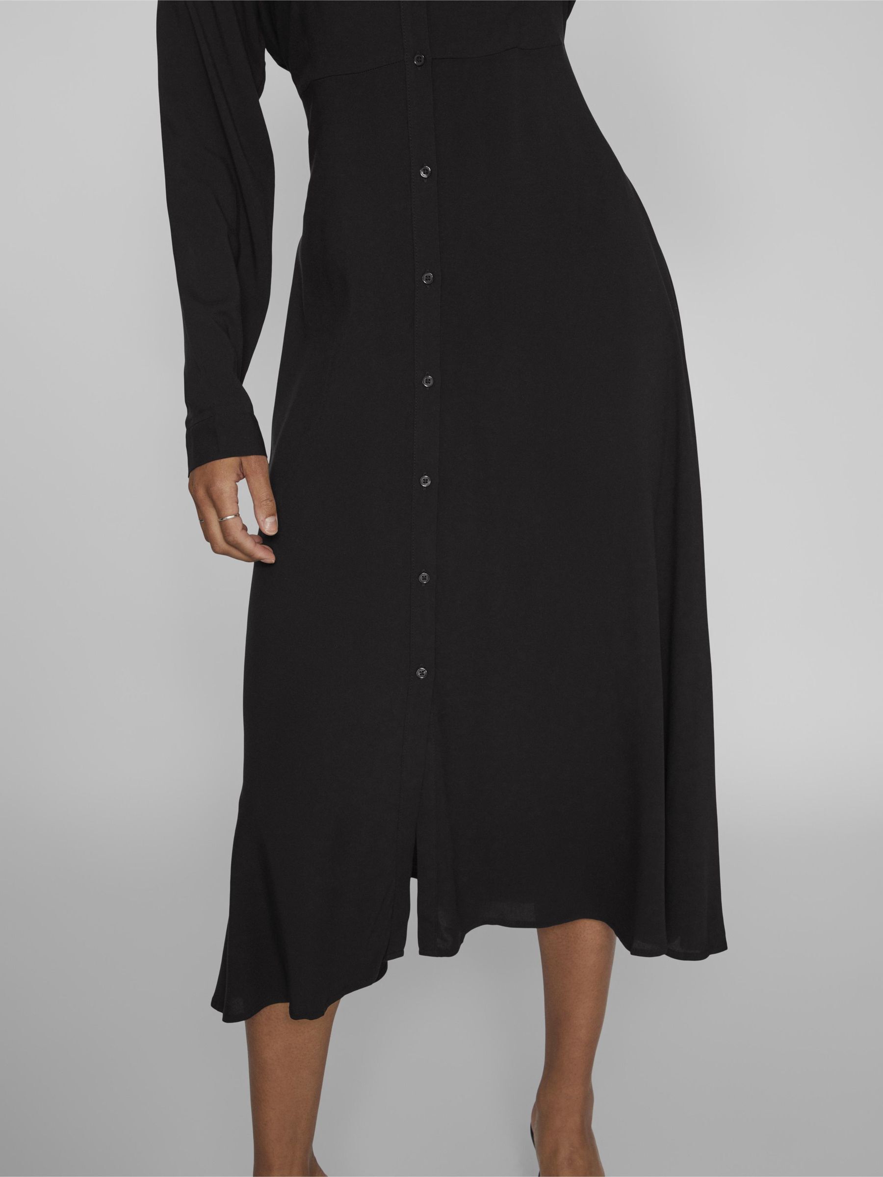 LONG SLEEVED MIDI SHIRT DRESS Black VILA