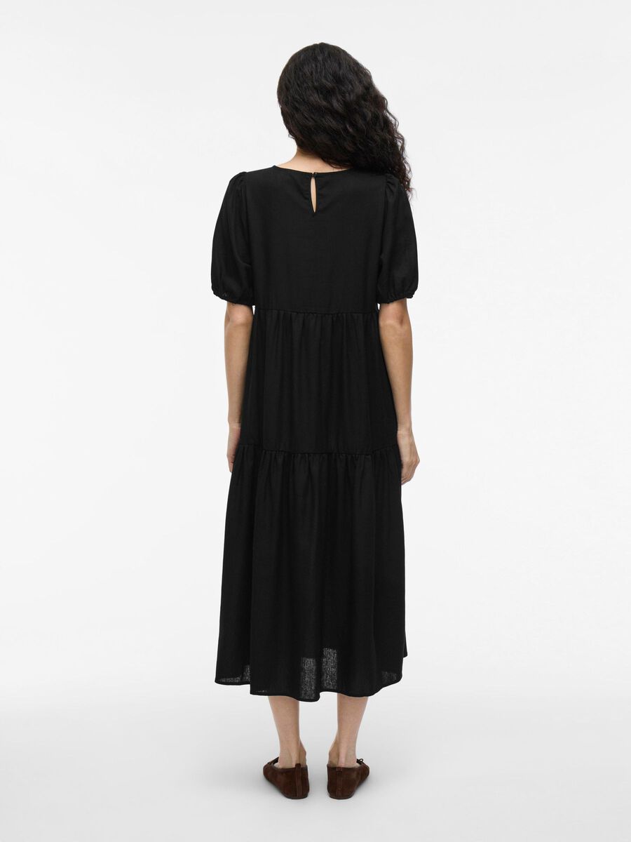 VILA VISUMMER KURZÄRMELIGES MAXIKLEID, Black, highres - 14109566_Black_004.jpg