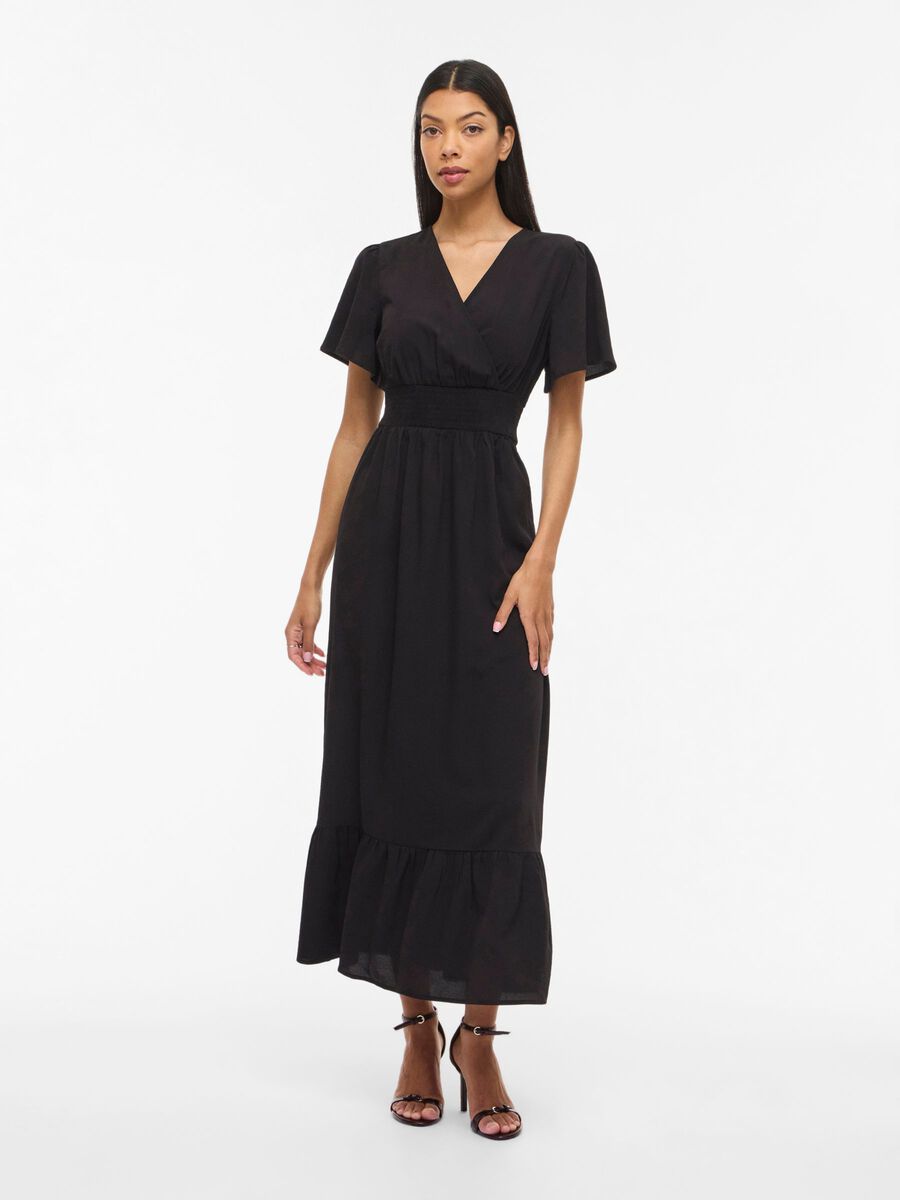 Carousel image - VIMATHILDE KORTE MOUWEN MAXI JURK, Black | 4