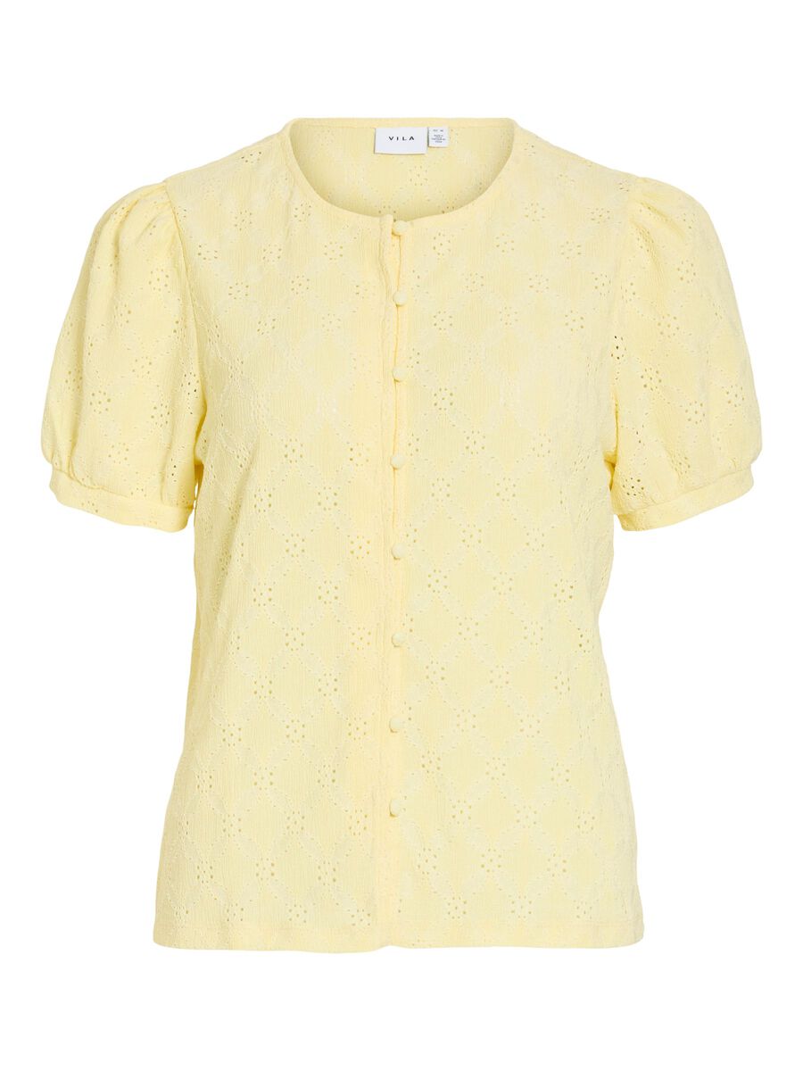 Product carousel image - VIASTA RUND HALS KORT&Auml;RMAD SKJORTA, Pastel Yellow | 2