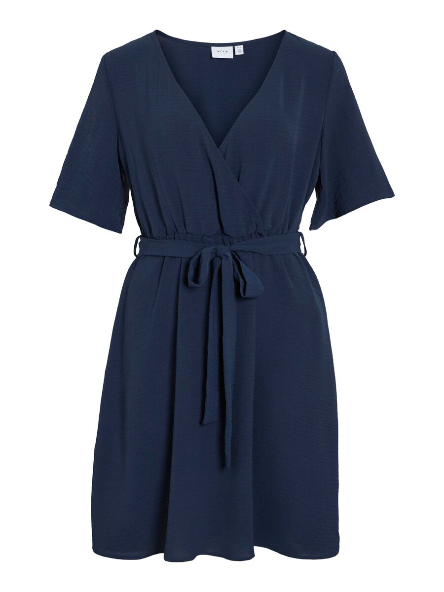 VILA SHORT WRAP DRESS, Navy Blazer, highres - 14101657_NavyBlazer_001.jpg