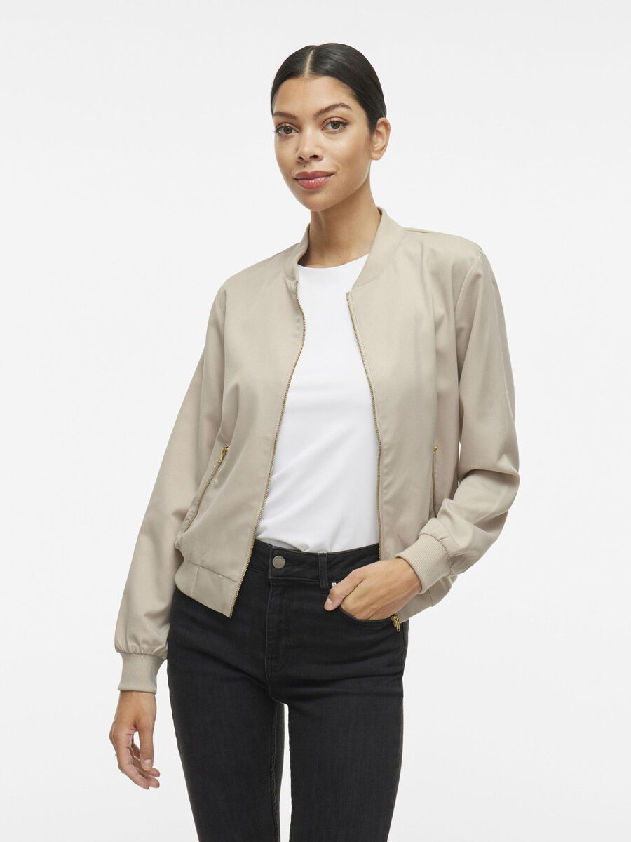 VILA FERMETURE ÉCLAIR VESTE BOMBER, Silver Lining, highres - 14107223_SilverLining_1186626_003.jpg