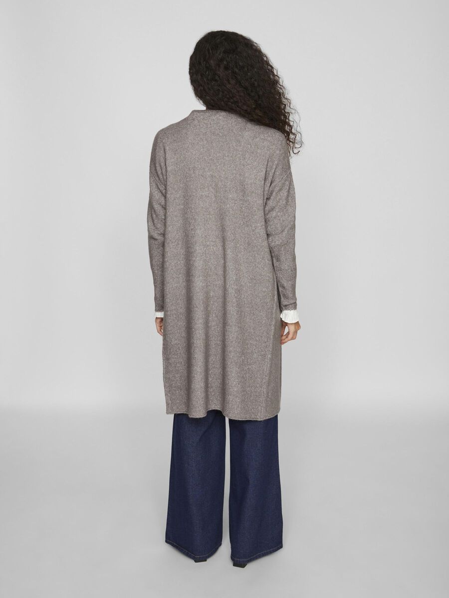 VILA LONG CARDIGAN EN MAILLE, Medium Grey Melange, highres - 14101218_MediumGreyMelange_004.jpg