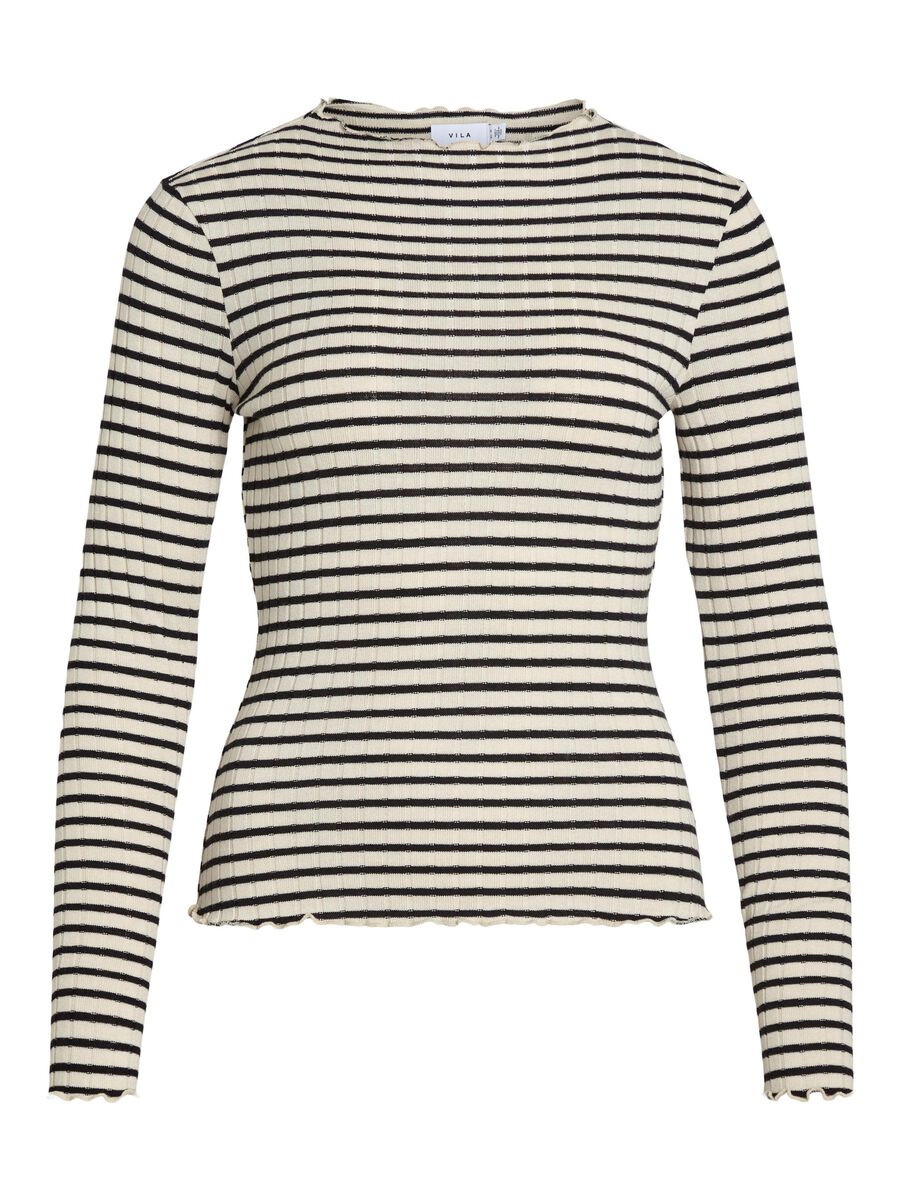 VILA VIRIKA HIGH NECK LONG SLEEVED TOP, Birch, highres - 14107470_Birch_1200102_001.jpg