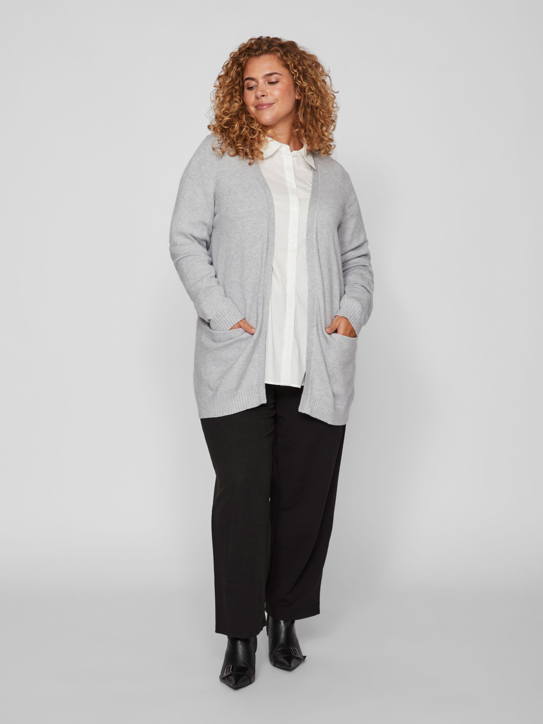 Women's plus sales size grey cardigan