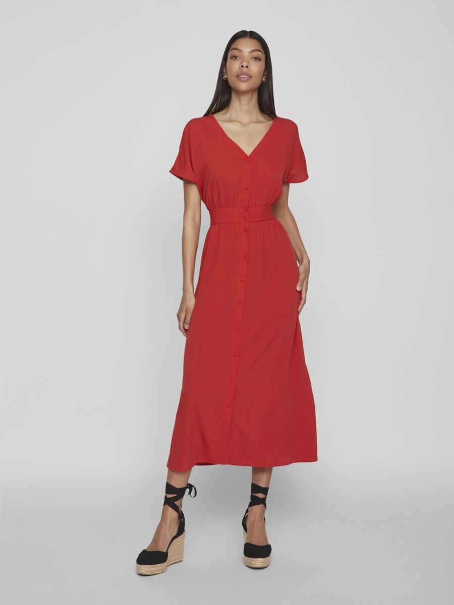 Vila SHORT SLEEVED MIDI DRESS, Mars Red, highres - 14092481_MarsRed_003.jpg
