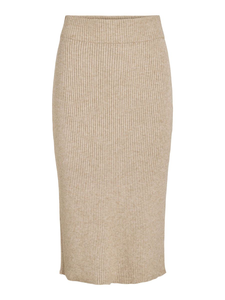 VILA KNITTED PENCIL SKIRT, Natural Melange, highres - 14071794_NaturalMelange_001.jpg