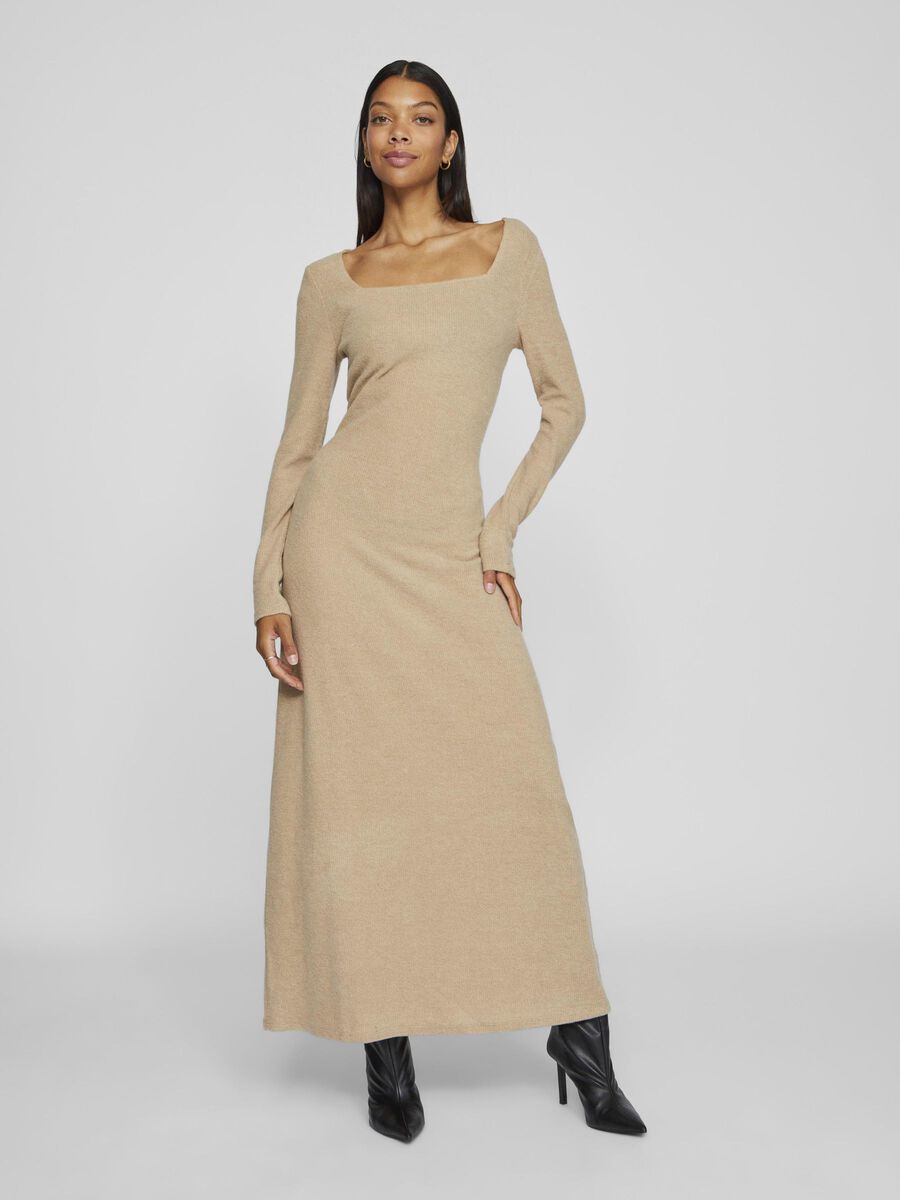 VILA SQUARE NECK MAXI DRESS, Tigers Eye, highres - 14107296_TigersEye_003.jpg