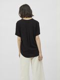 Vila SHORT SLEEVED SPLIT NECK TOP, Black, highres - 14075758_Black_004.jpg