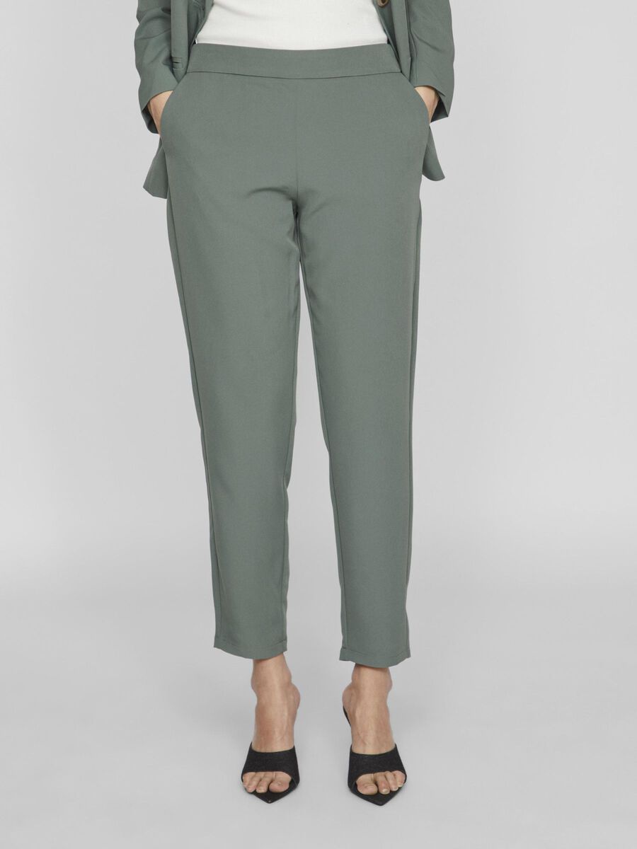 Vila MID-RISE CROPPED TROUSERS, Duck Green, highres - 14081274_DuckGreen_003.jpg