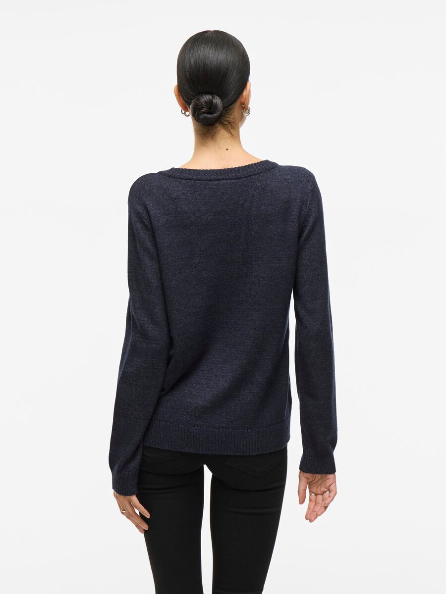 VILA VIRIL ROUND NECK KNITTED PULLOVER, Total Eclipse, highres - 14054177_TotalEclipse_714851_004.jpg
