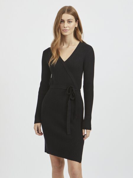 Vila LONG SLEEVED KNITTED DRESS, Black, highres - 14065547_Black_003.jpg
