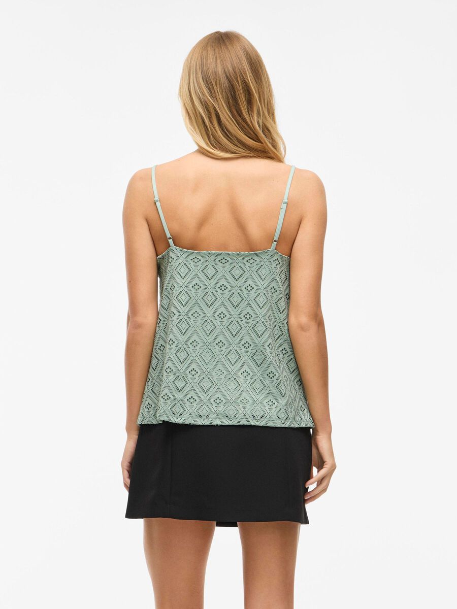 VILA VINUSA V-NECK STRAP TOP, Green Milieu, highres - 14112739_GreenMilieu_004.jpg