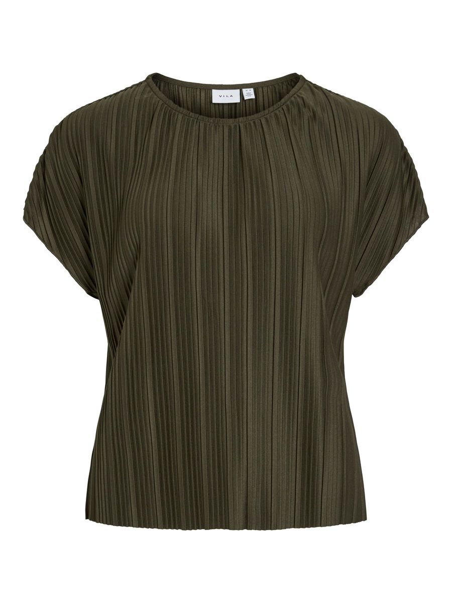 VILA VITAHLIA ROUND NECK CAP SLEEVE TOP, Deep Depths, highres - 14108026_DeepDepths_001.jpg