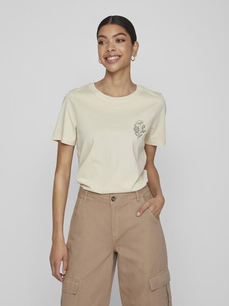Vila COTTON T-SHIRT, Birch, highres - 14086631_Birch_1033492_003.jpg