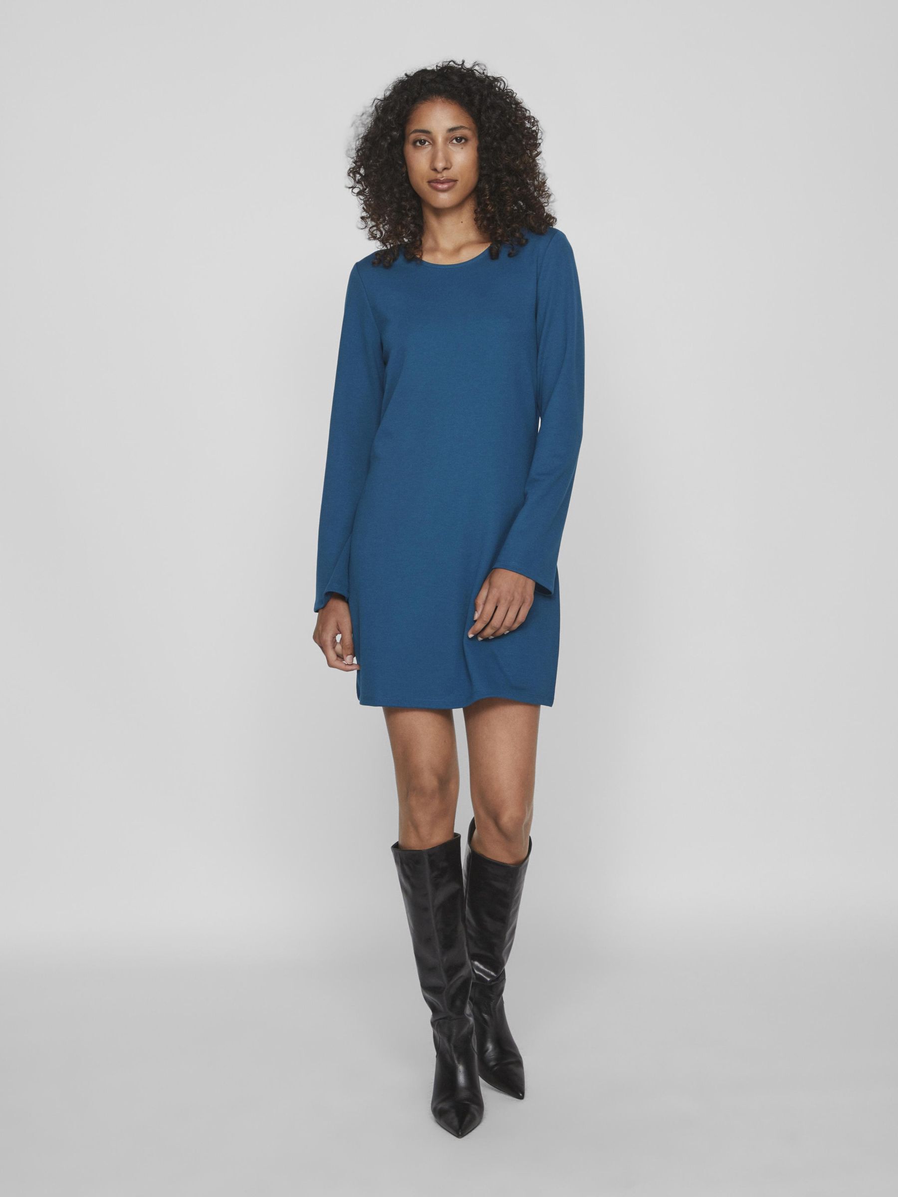 Long sleeve top shift dress casual