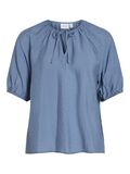 VILA TIE NECK SHORT SLEEVED TOP, Coronet Blue, highres - 14098907_CoronetBlue_001.jpg